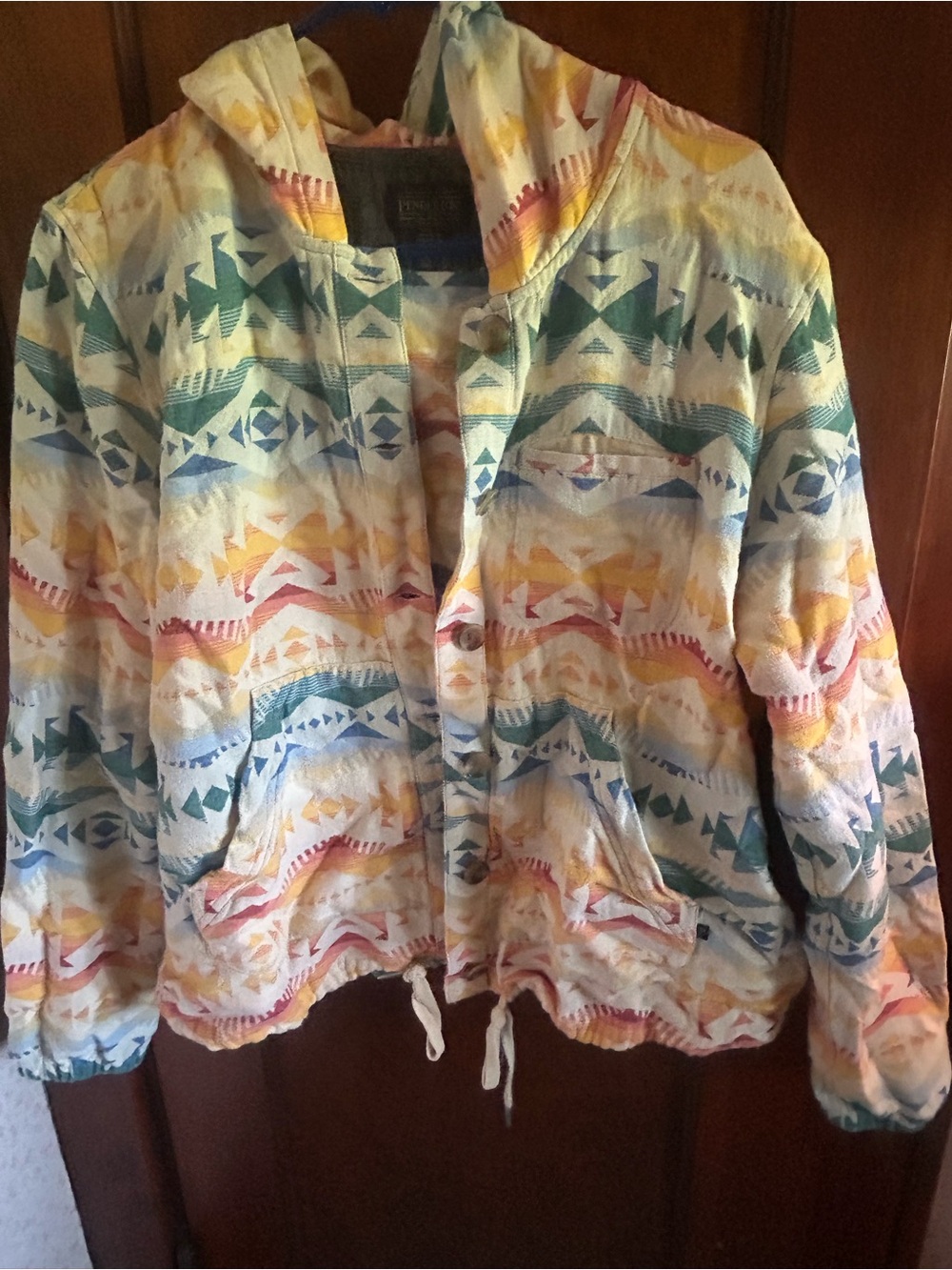 Pendleton Multicolor Aztec Print Hooded Utility Jacket